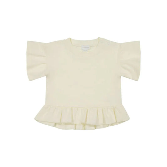Courtney Ruffle Top Egret | Jamie Kay