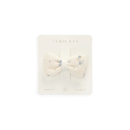 Organic Cotton Muslin Desiree Bow Molly Blue | Jamie Kay