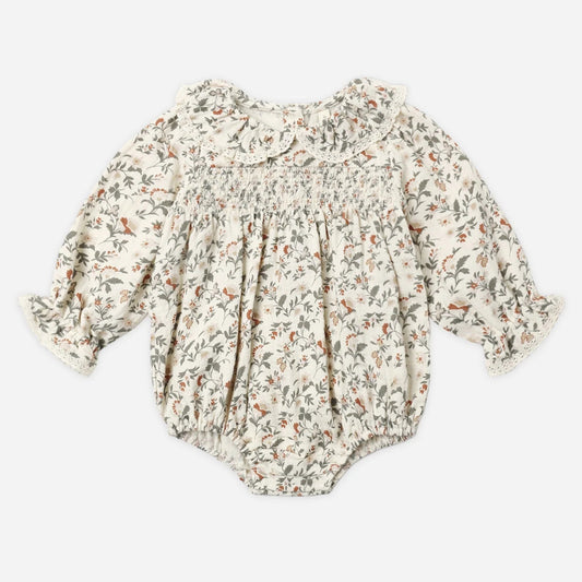Callie Holiday Floral Romper | Quincy Mae