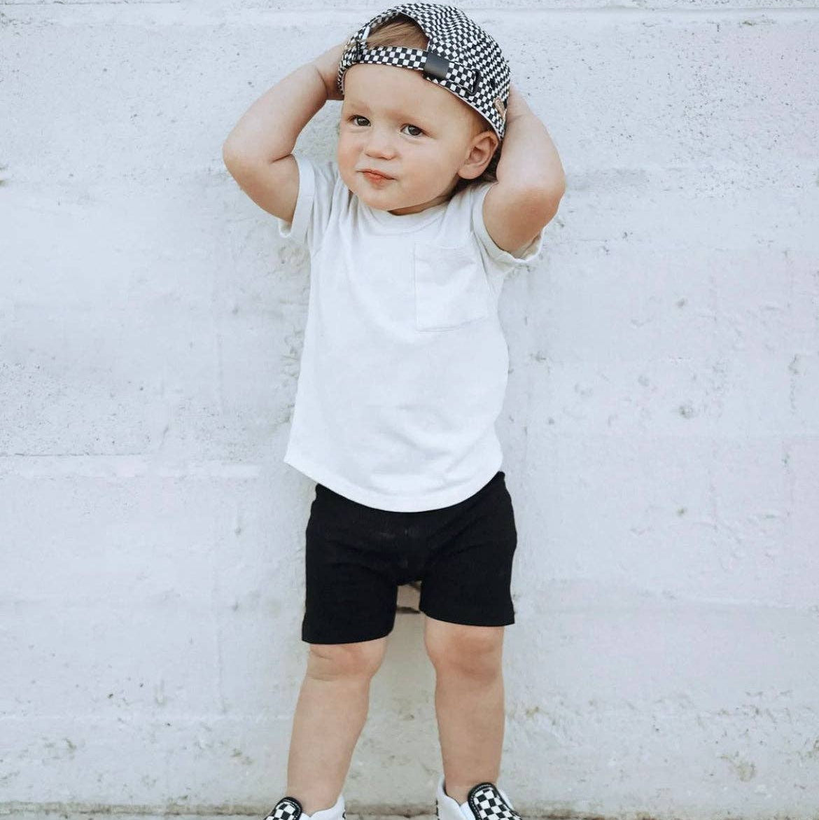 Bamboo Pocket Tee Off White | Little Bipsy