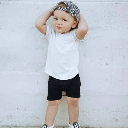 Bamboo Pocket Tee Off White | Little Bipsy