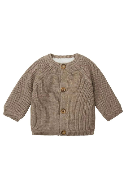 Nevers knitted cardigan taupe | Noppies