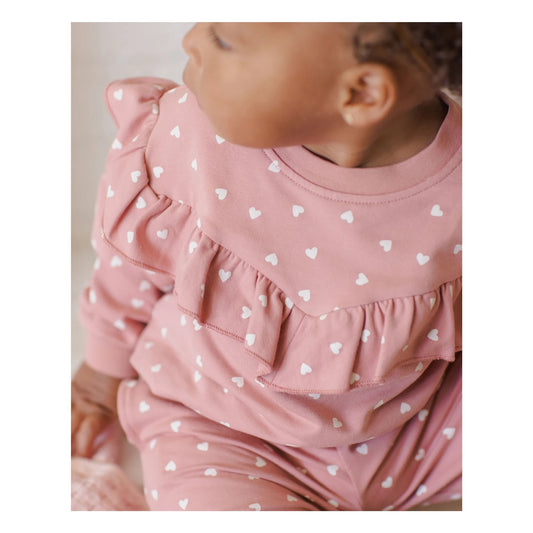 Chandail lipstick hearts 6-12M| Quincy Mae