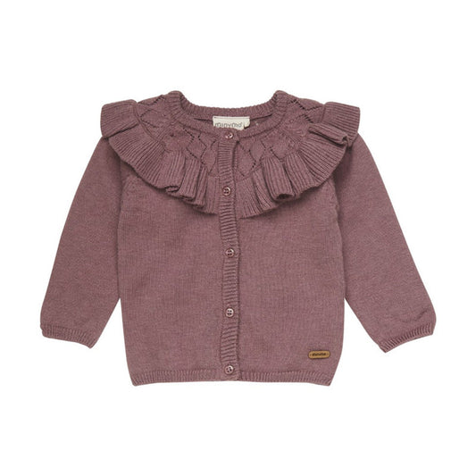 Cardigan de laine prune | Minymo