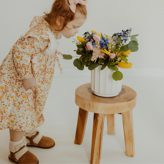 Robe orange floral | Mebie Baby