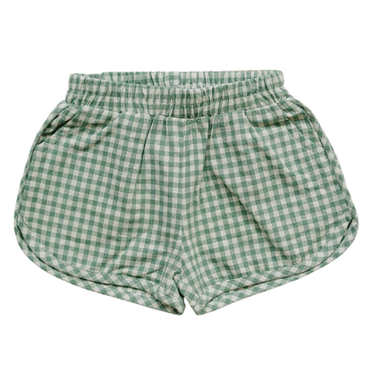 Green Gingham Shorts | Mebie