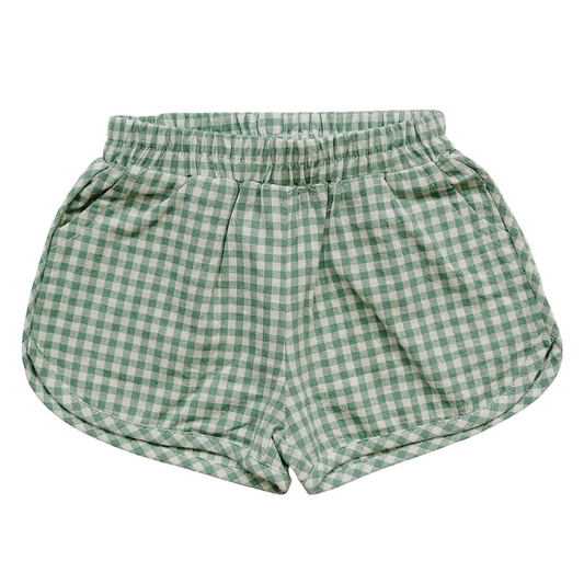 Green Gingham Shorts | Mebie