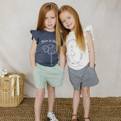 Green Gingham Shorts | Mebie