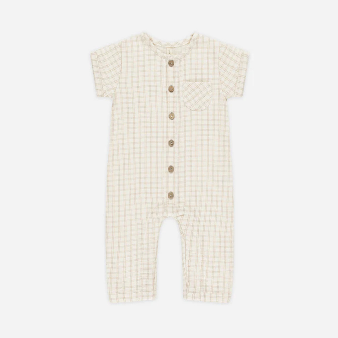 Charlie Jumpsuit Oat Check | Quincy Mae