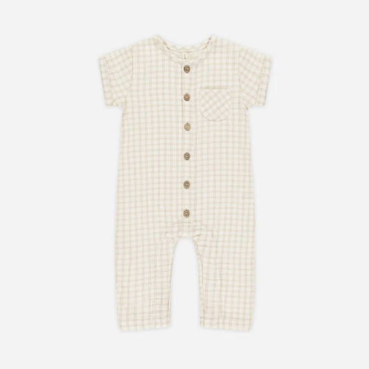 Charlie Jumpsuit Oat Check | Quincy Mae