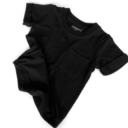 Bamboo Pocket Tee Black | Little Bipsy