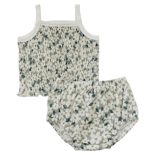 Runched Floral Short Set | Mebie Baby