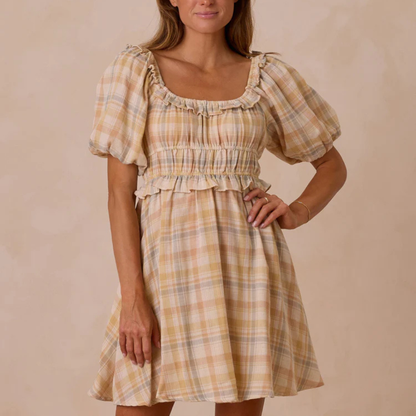 Shayla Dress Pastel Plaid | Rylee + Cru