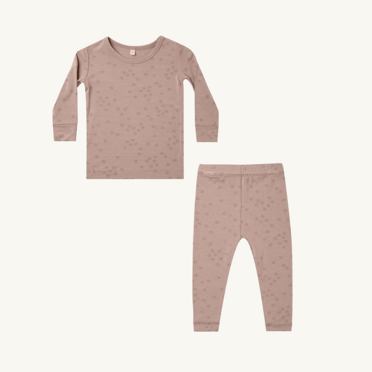 Ensemble bambou Mauve 6-12 mois  | Quincy Mae