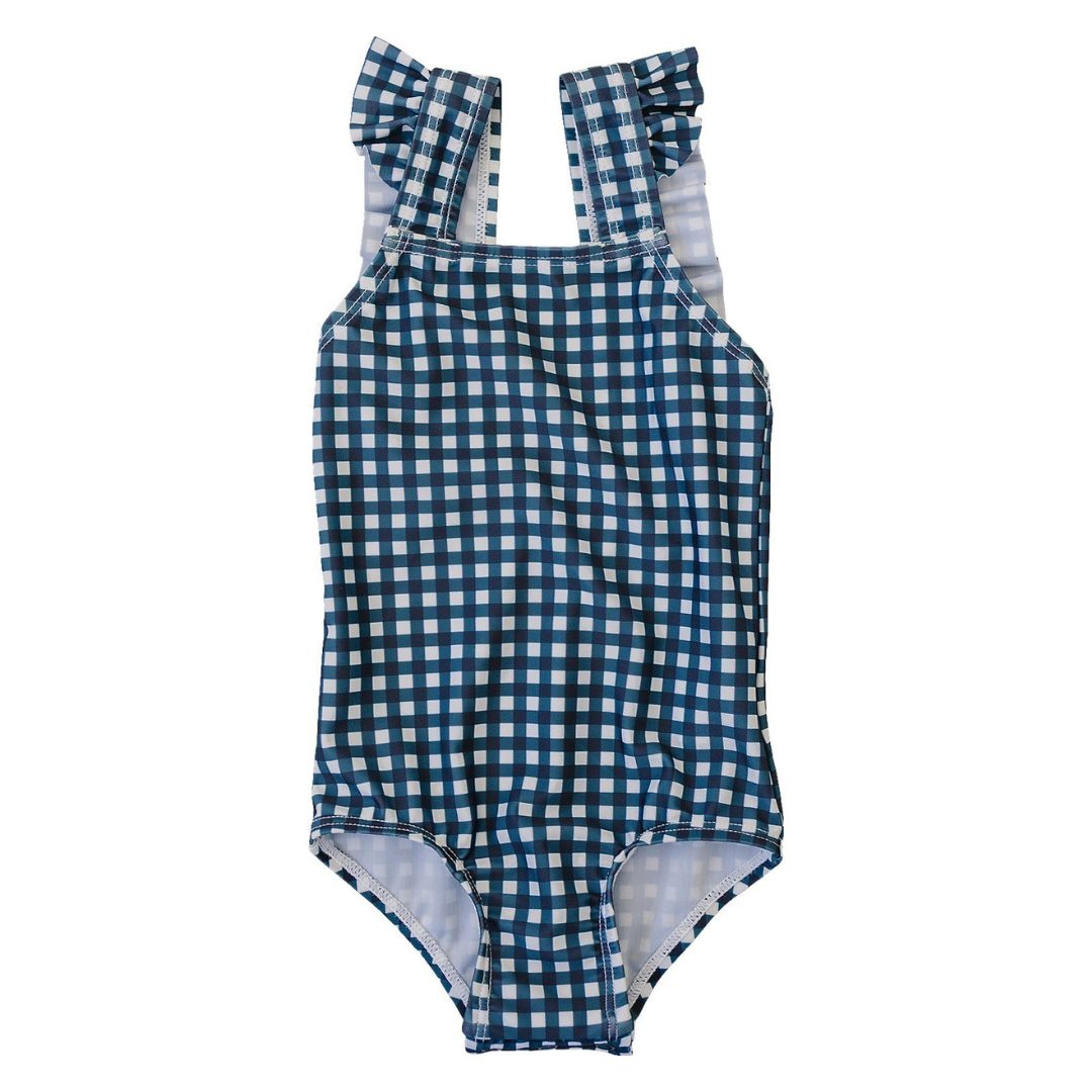 Navy Gingham One Piece | Mebie Baby