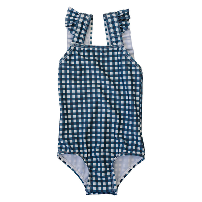 Navy Gingham One Piece | Mebie Baby