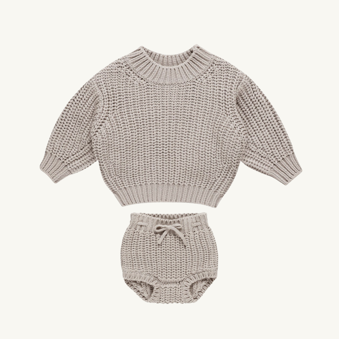 Gray knit and bloomer set | Quincy Mae
