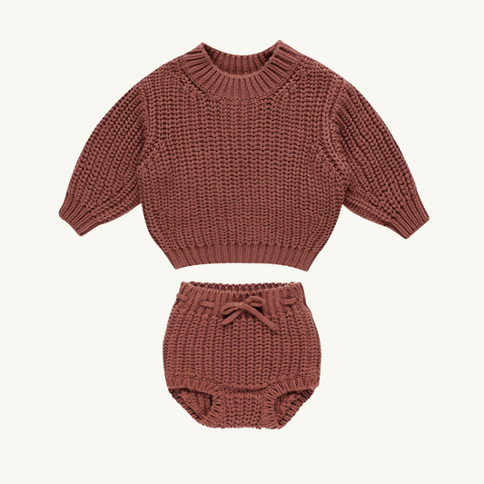 Ensemble bloomer tricot canneberge | Quincy Mae