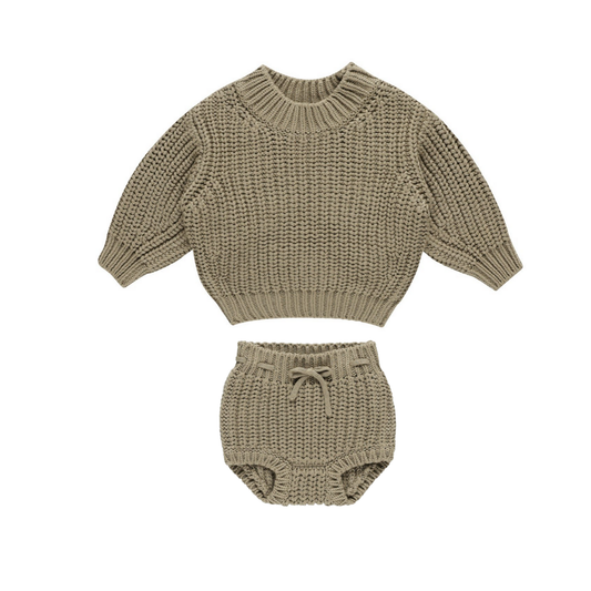 Ensemble bloomer tricot olive | Quincy Mae