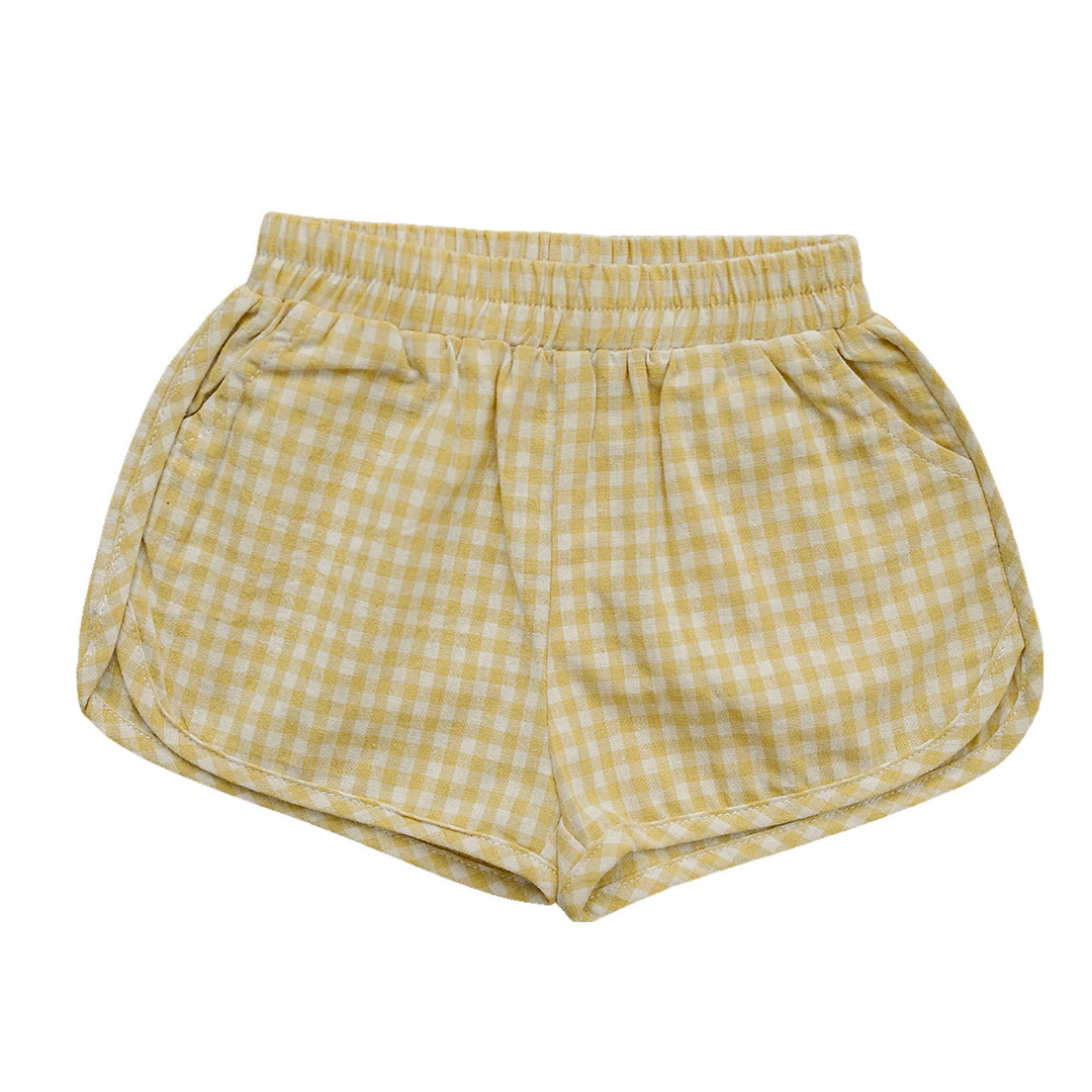 Yellow Gingham Shorts | Mebie
