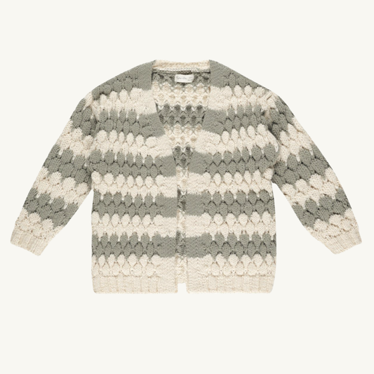 Cardigan rayures sauge | Rylee + Cru