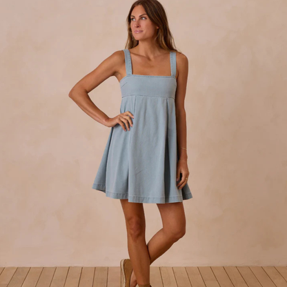 Denim Mini Dress Ocean | Rylee + Cru