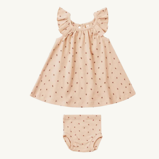 Robe et bloomer fraises 2-3 ans | Quincy Mae