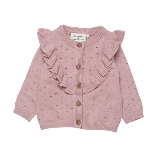 Cardigan pointelle à volants | Fixoni