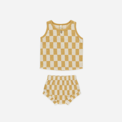 Baby Tank Set Marigold Check | Rylee + Cru