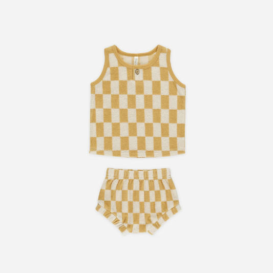 Baby Tank Set Marigold Check | Rylee + Cru