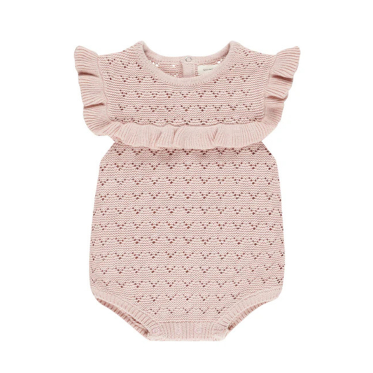 Pointelle bubblegum romper | Quincy Mae