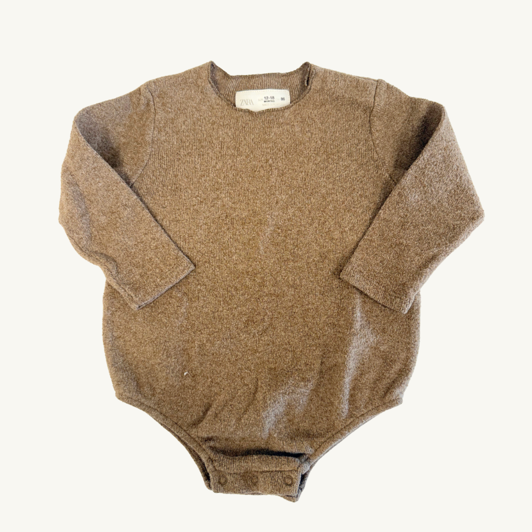 SH | Zara spongey taupe bubble romper 12-18M