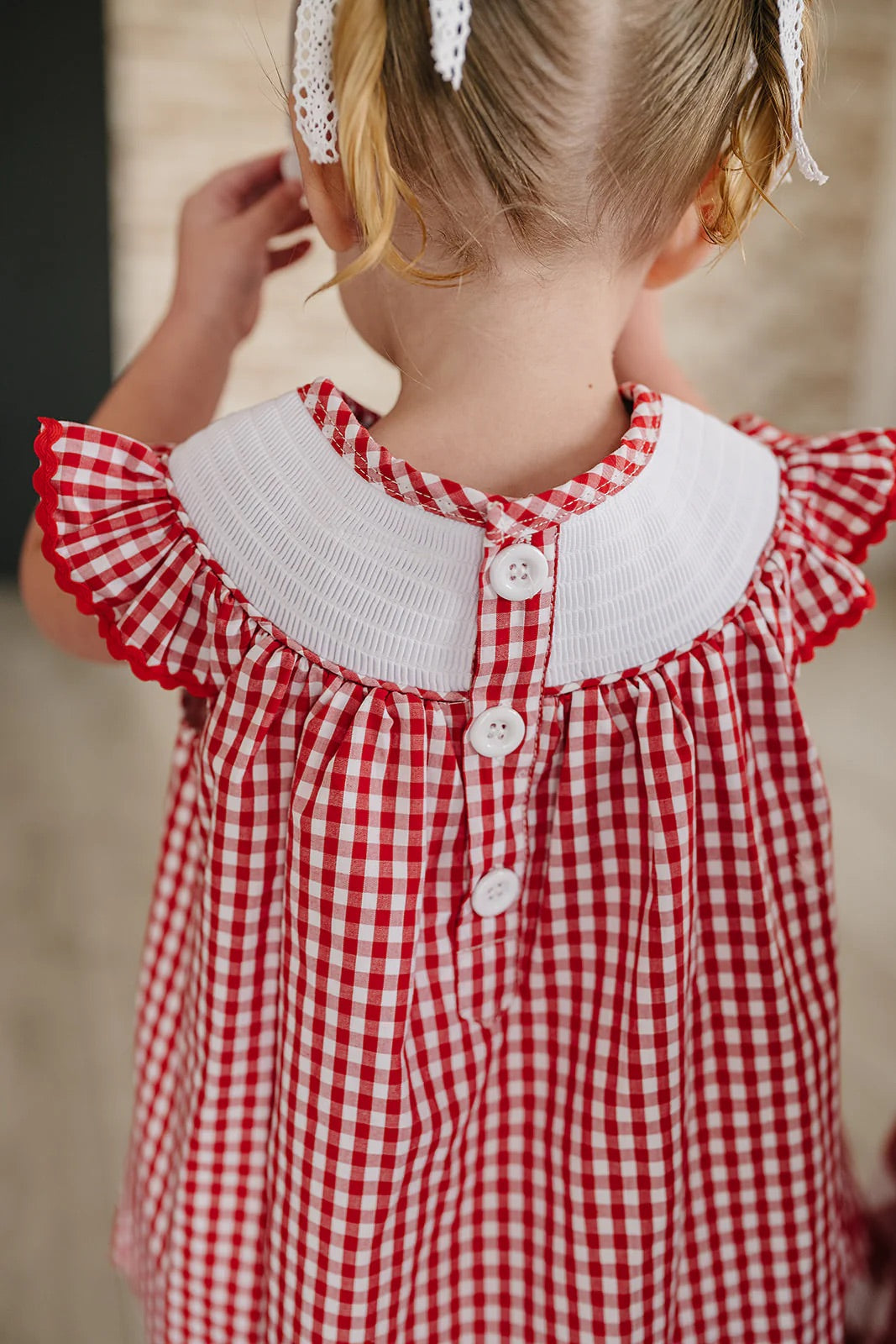 Gingham Strawberry Dress | Mebie Baby