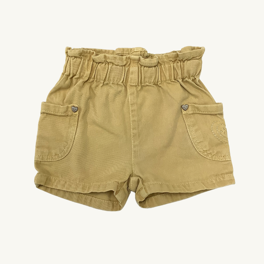 Yellow denim shorts 12-18M | Souris Mini