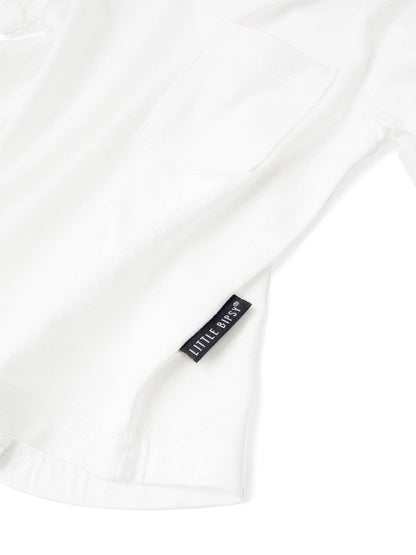 Bamboo Pocket Tee Off White | Little Bipsy