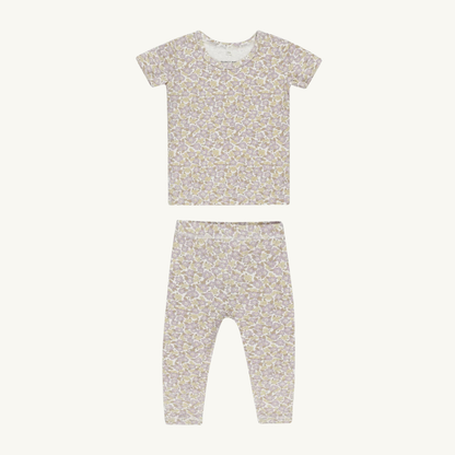 Ensemble bambou fleurs violet | Quincy Mae