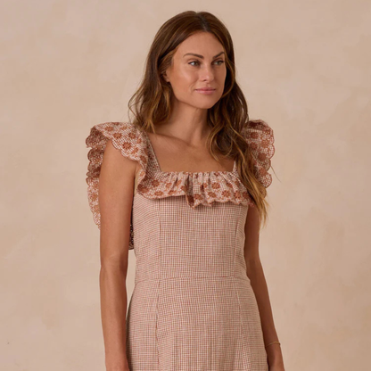 Bianca Dress Poppy Gingham | Rylee + raw