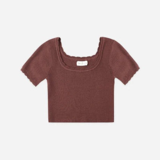 Scallop Tee Burgundy | Rylee + Cru