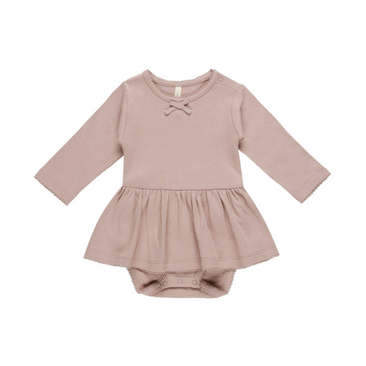 Robe cache-couche pointelle rose 18-24M | Quincy Mae
