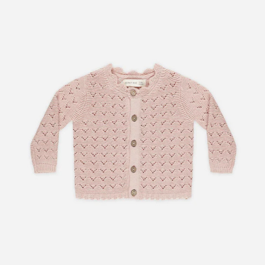 Cardigan pointelle rose | Quincy Mae