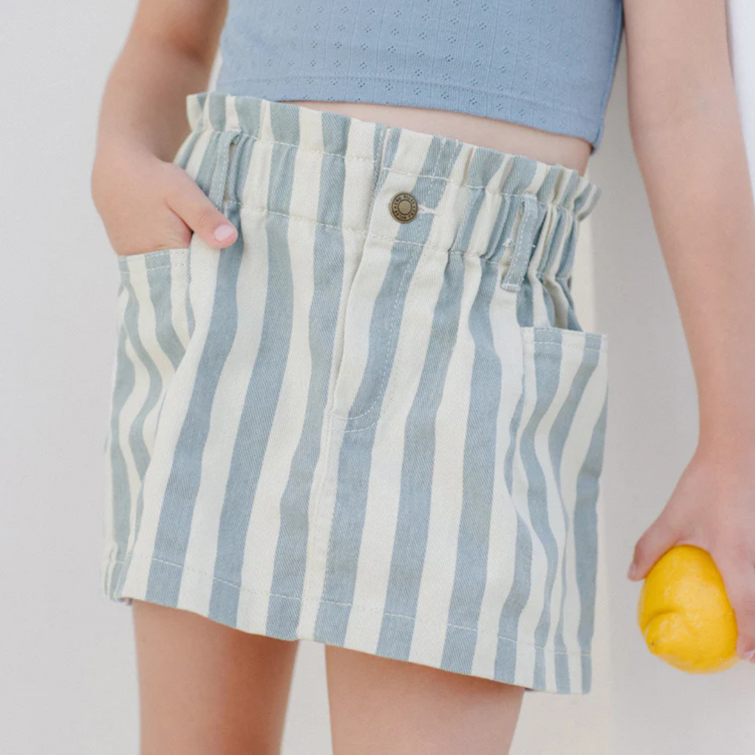 Denin Ocean Stripe Skirt | Rylee + Cru