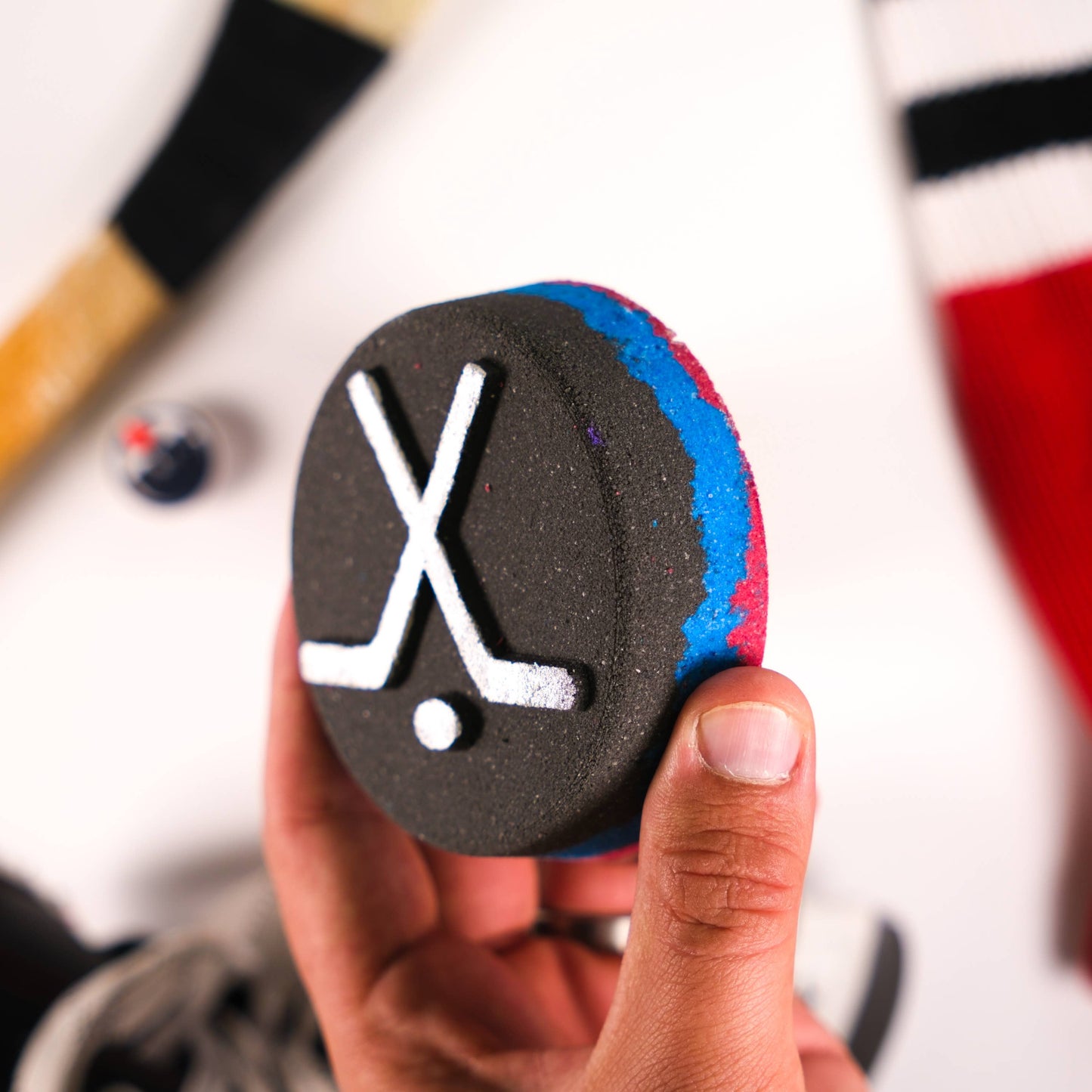 Hockey Puck - Bath Bomb with Shoe Charm
