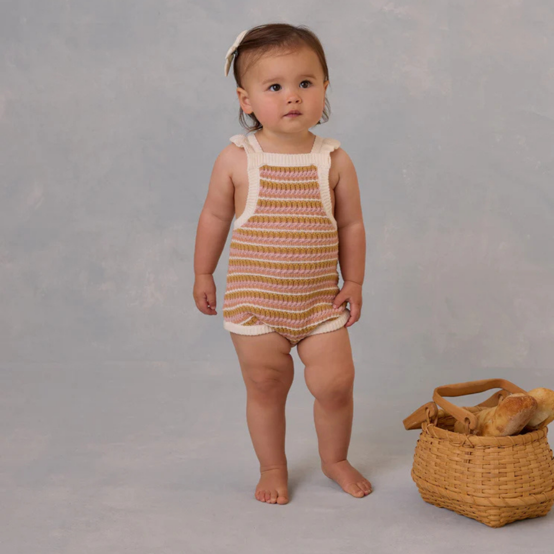 Romper crochet Pink Stripe | Rylee + Cru