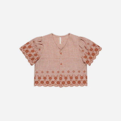 Cleo Poppy Gingham Blouse | Rylee + Cru
