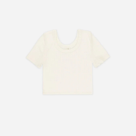 Pointelle Ivory Sweater | Rylee + Raw