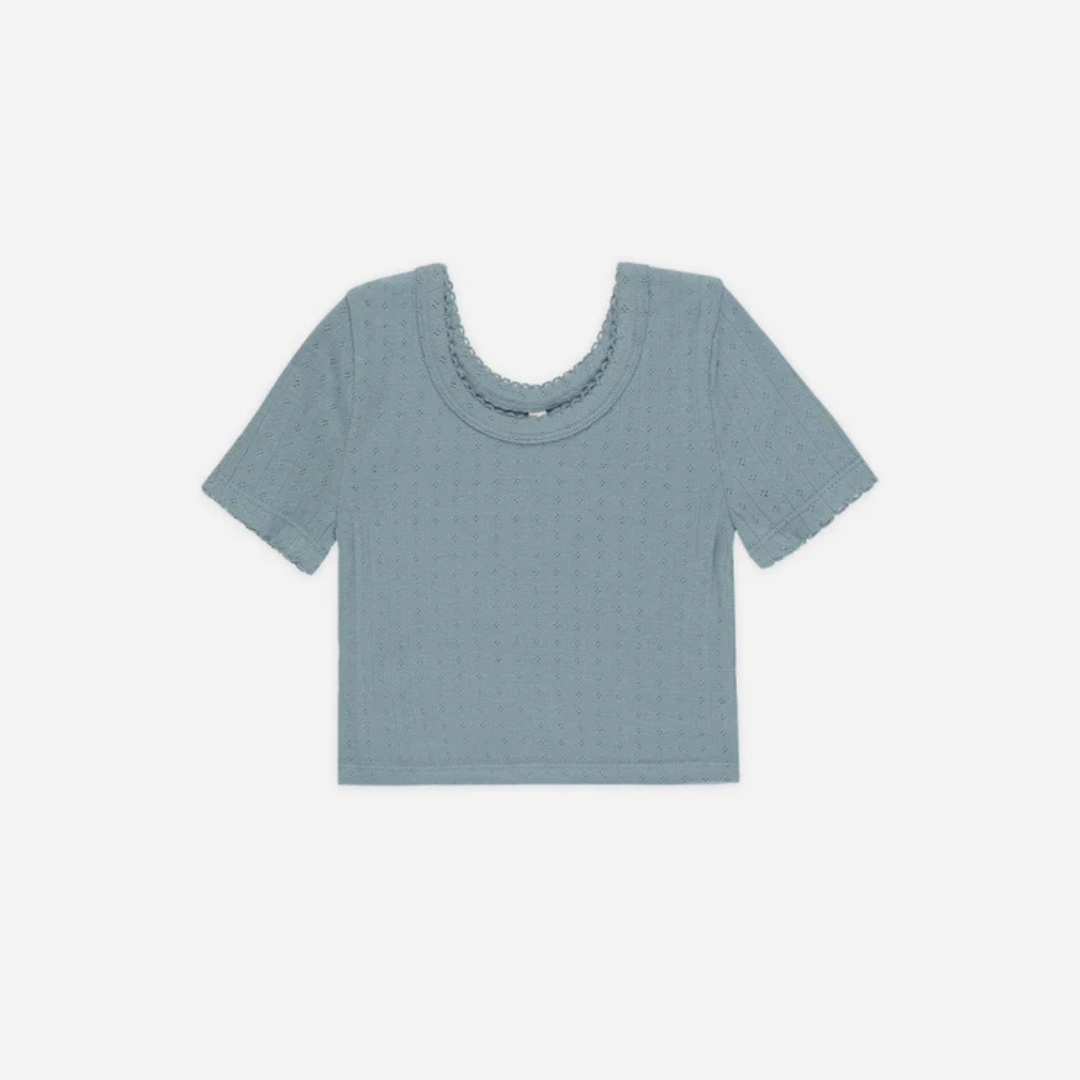 Ocean Pointelle Sweater | Rylee + Cru