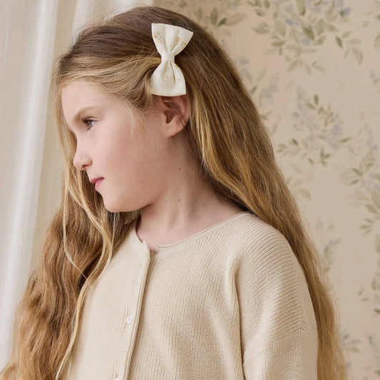 Organic Cotton Désirée Bow Justine Parchment | Jamie Kay
