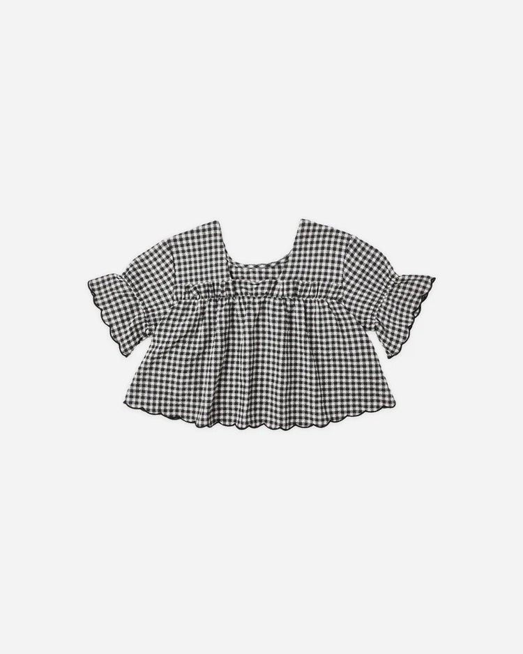Francie Blouse + Wide Leg Pant Black Gingham | Rylee + Cru