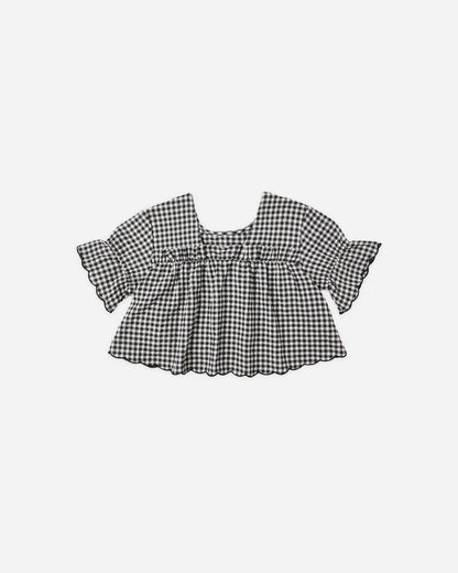 Francie Blouse + Wide Leg Pant Black Gingham | Rylee + Cru