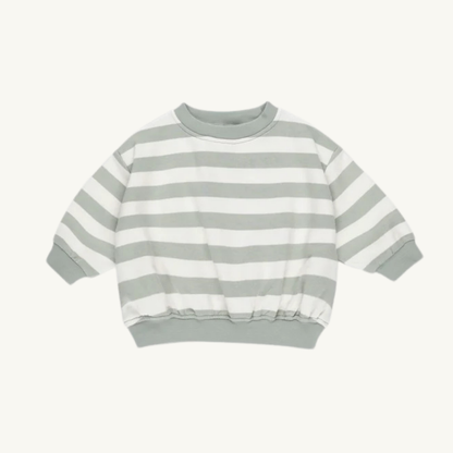 Ensemble sweat rayures sauges | Quincy Mae